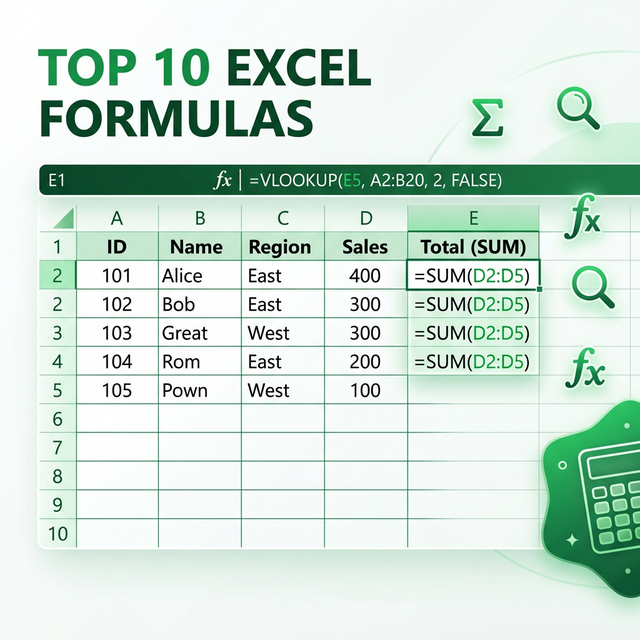 Top 10 Excel Formulas